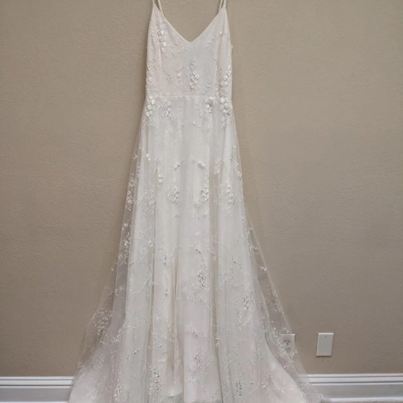 NWT Tara Lauren Carmen Wedding Bridal Dress with Embroidered Tulle - Picture 1 of 15